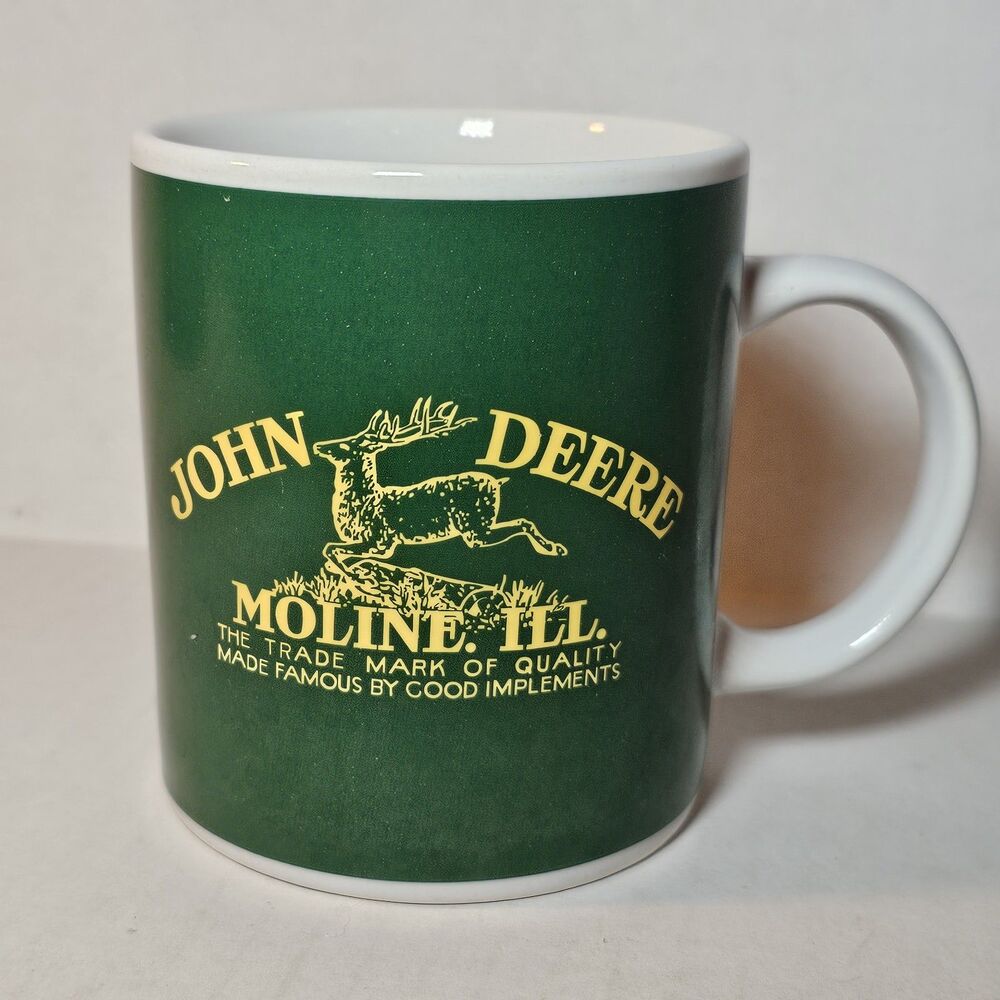Vintage John Deere Coffee Mug Cup 11 Oz Moline Illinois Tractor Green Gibson